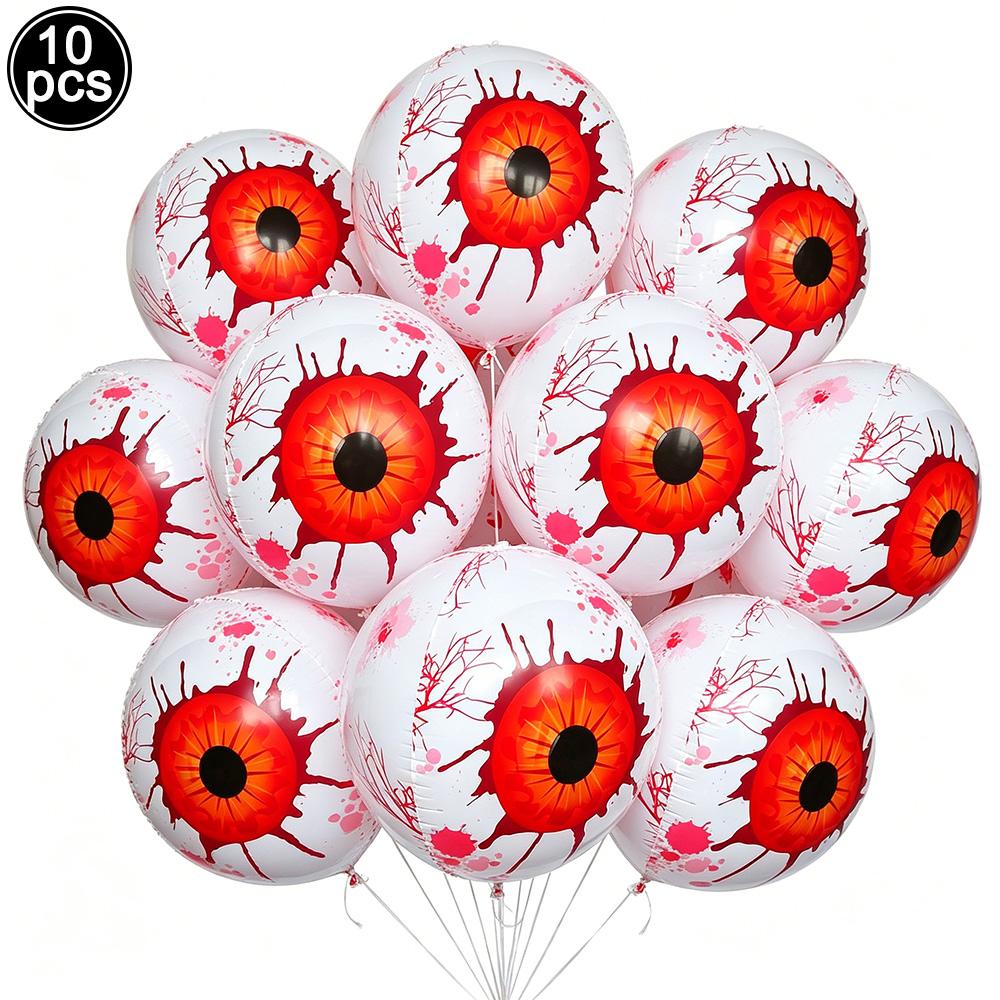 10pz Palloncino Spaventoso Occhio di Sangue Gonfiabile in Foglio di Alluminio 5 Colori Palloncino Occhio Decorazioni per Feste di Halloween Regali