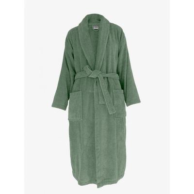 Shawl Collar Bathrobe Cotton Sponge 380 Gr/m² "Naïa" South Wind - Olive - Size M