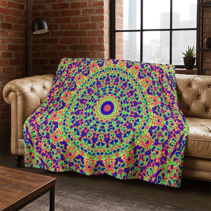 Coperta Magica Fiore Mandala Boemo in Flanella Morbida Calda per Camera da Letto Soggiorno Letto Viaggio Campeggio Picnic Regalo