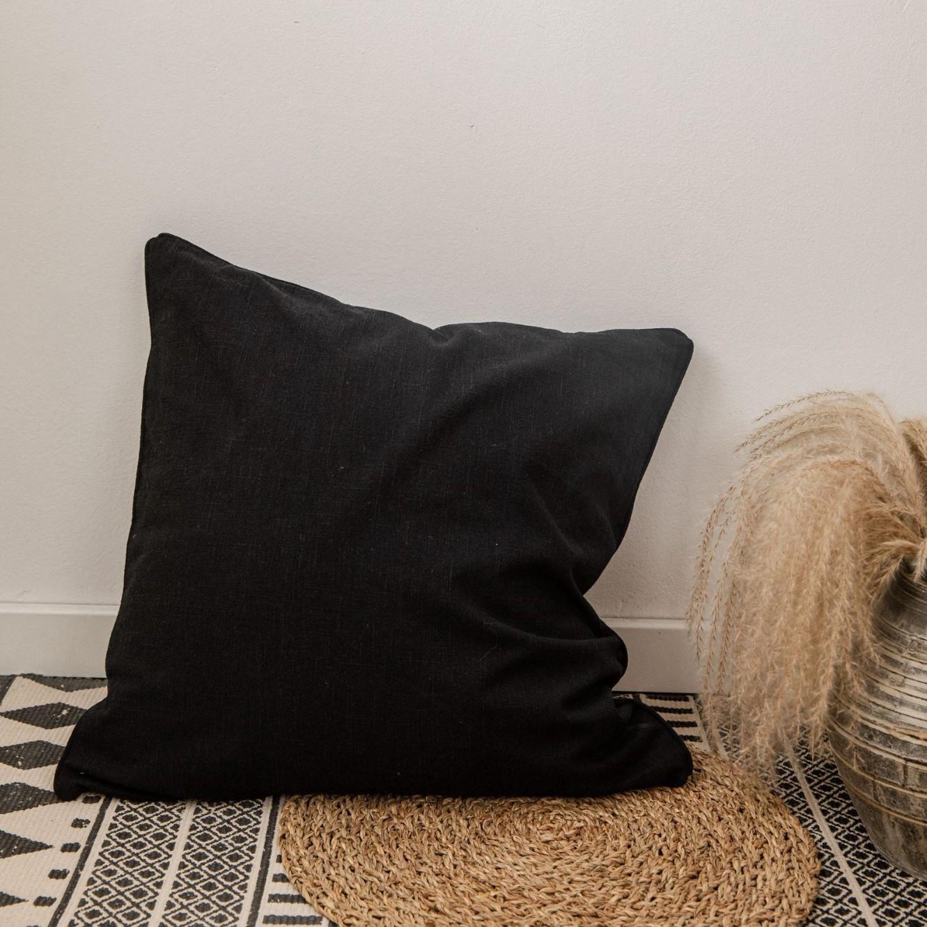 

Cotton and Linen Solid Color Living Room Sofa Pillow, Japanese Simple Pillow Case, B&B Hotel Decoration Large Pillow 45x45cm