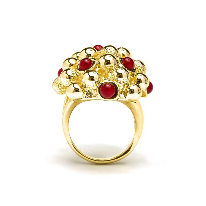 Bague - Luxenter - Xiglor - Or jaune 18 carats - Pierre en corail - Femme