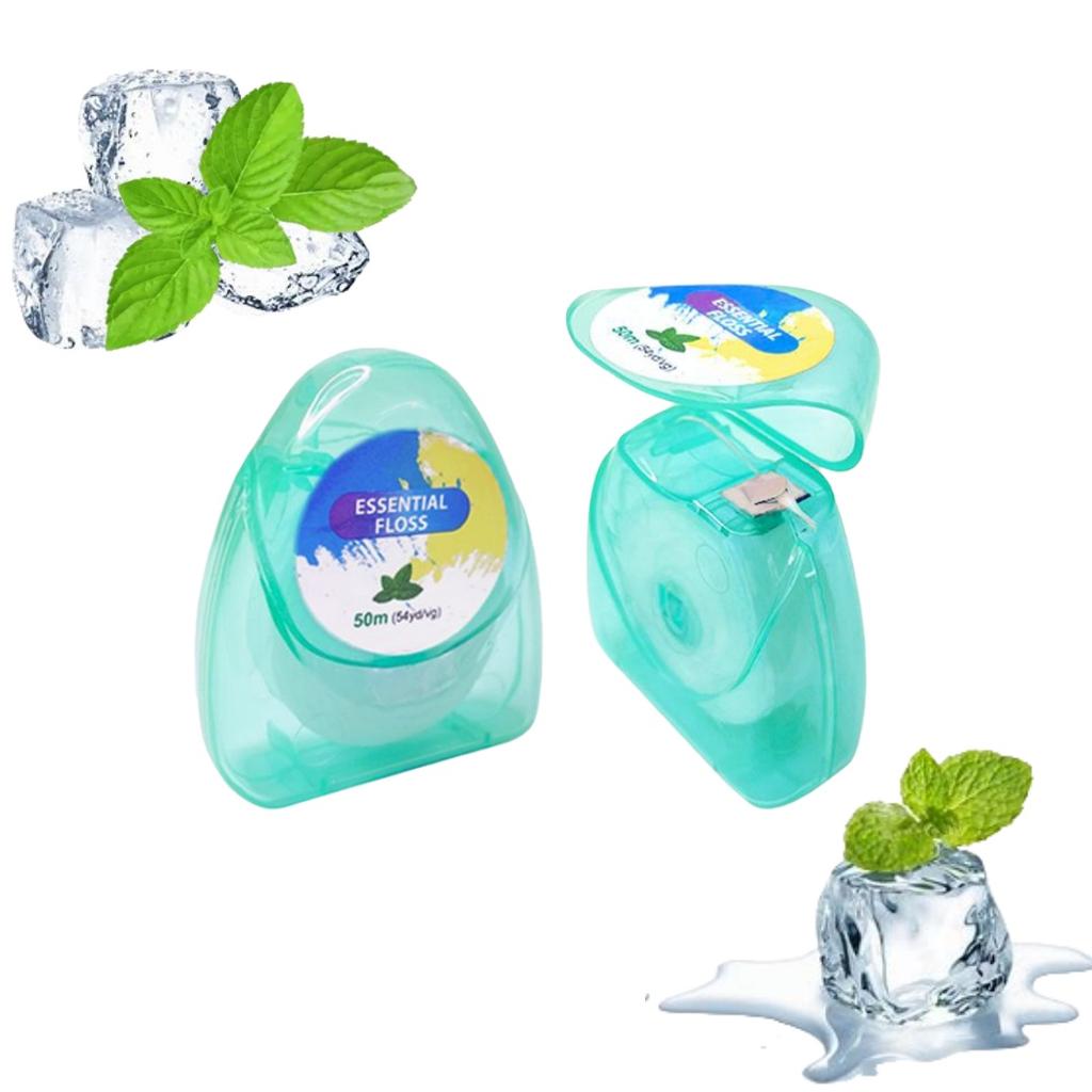 50M Triangle Dental Floss Ring Disposable Micro-Wax Floss Gentle Cleaning Mint Floss Roll Interdental Cleaning Tool