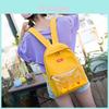 Durable Canvas Womens Backpack With Fun Duck Toy And Transparent School Bag Design