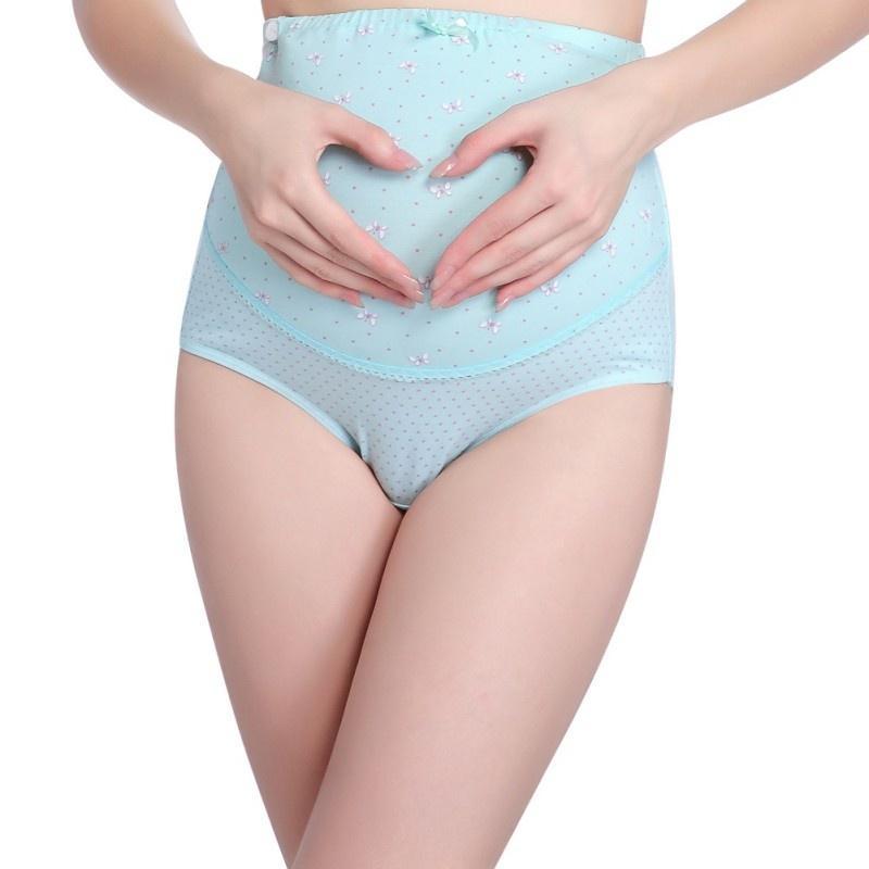 Pregnant Women Dots Print Adjustable High Waist Pregnancy Underwear