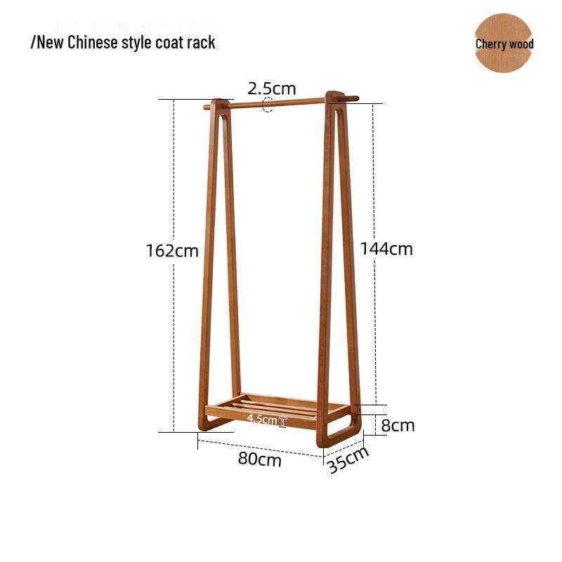 Solid Wood Floor Standing Coat Rack