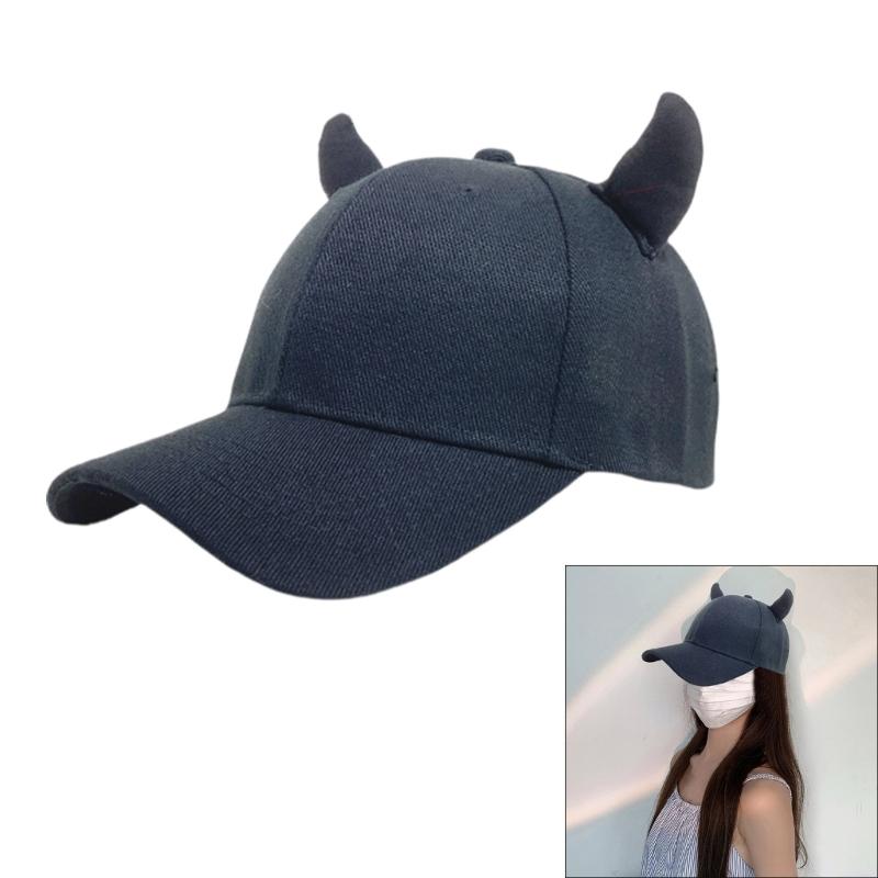 Decorative Horn Breathable Baseball Hat Women Adult Sports Hat Outdoor Activity