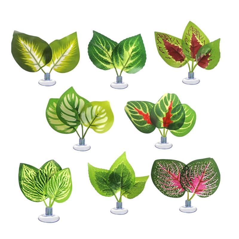 Reptile Climbing Leaf Artificial Plant Leaf Decoration Fish Tank Fish Spawning Rest Bed Decor Reptile Terrarium Habitat Decor