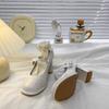 Square Head Spell One-word Buckle Belt Thick Heel Single Shoes Women's Fashion Retro Mary Jane High Heels Women's Spring and Autumn New Models
