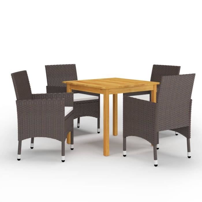 VidaXL 5 Pcs Garden Dining Set Brown