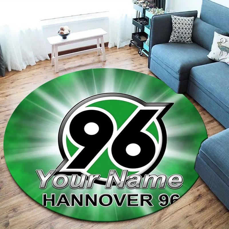 Hannover 96 Custom Name Round Area Rug,Carpet Rug for Living Room Bedroom Sofa Playroom Decor,Non-slip Floor Mat