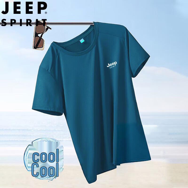 

JEEP SPIRIT Men s Ice Silk Short Sleeve T-Shirt 5XL
