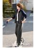 Chic Two-Piece Casual Cardigan and Straight-Leg Pants Set for Stylish Middle-Aged Moms