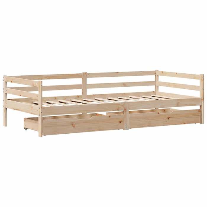 VidaXL Daybed with Drawers Without Mattress 90x200 Cm Solid Wood 3302047