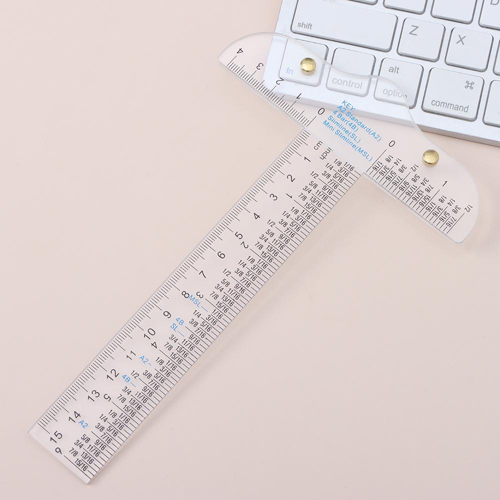 6" T-Square Ruler In Both Inches And Metric Measurements Clear Acrylic Ruler Graduated T-Ruler Handtool Measuring Scale Ruler