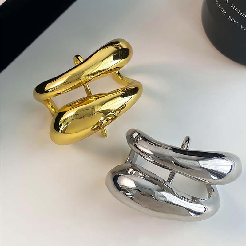 Neue Mode Metall Doppelschicht Haarband Haarnadel für Frauen Vintage Goldfarbe Pferdeschwanzhalter Haarnadel Haarschmuck