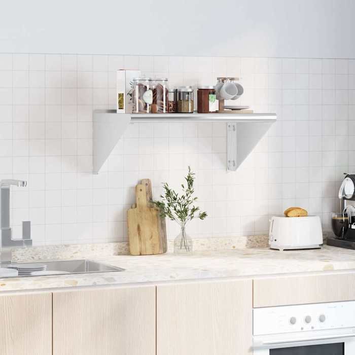 VidaXL Wall Shelf 75x45x31 Cm Silver Stainless Steel, Floating Shelf, Wall Display Shelf, Panel 30274
