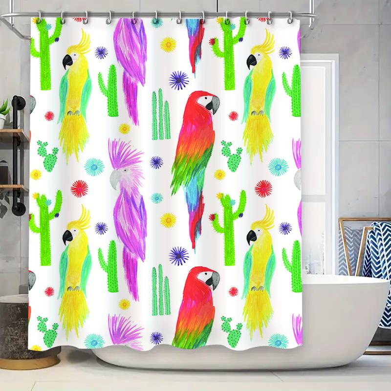 Chill Out Shower Curtain Black White Motivational Design for Bathroom Decor 90x180cm
