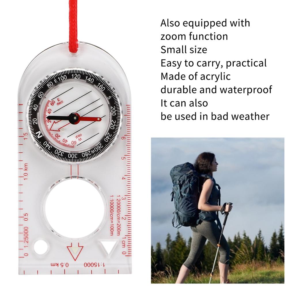 Orienteering Compass Portable Lightweight Durable Waterproof Hiking Compass for Various Outdoor Activities