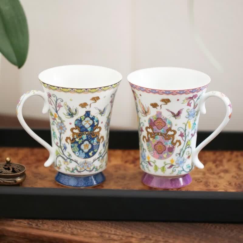 Aowei Jingdezhen Stoneware Tea Mug with Metal Infuser