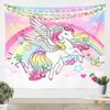 Castle Fairy Rainbow Tapestry Colorful Gradient Tapestries Art Home Decoration Bedroom Decor Living Room Door Starry SkyTapestry