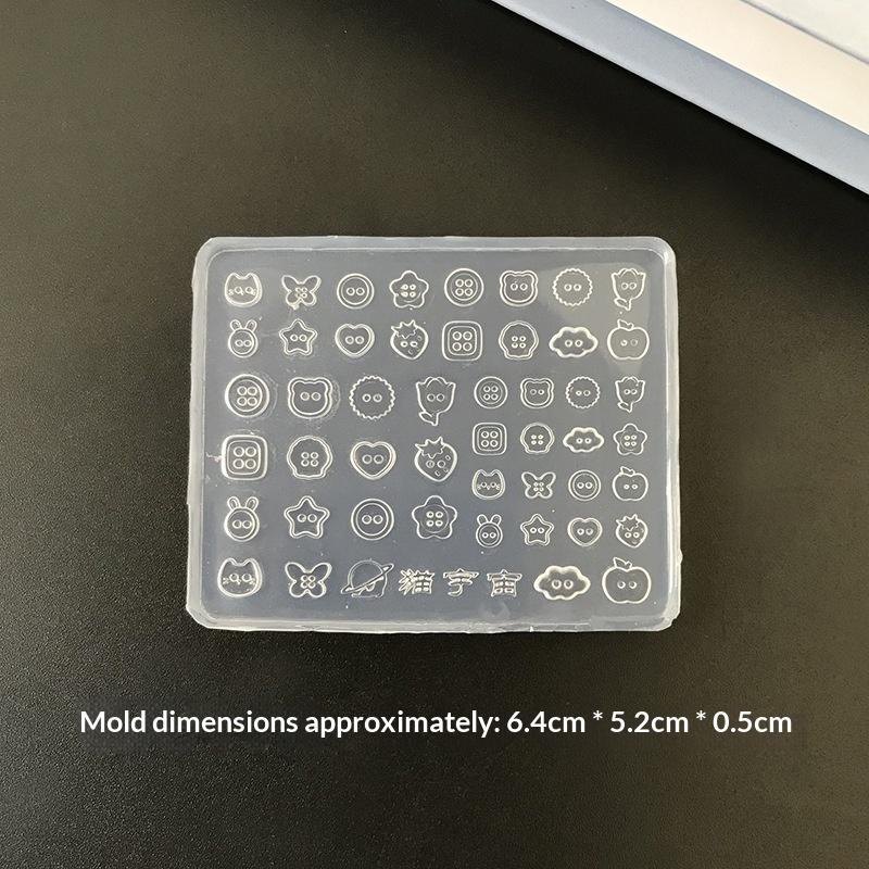 1Pc Manicure Multi Shapes Button Small Model 3D Buttons Nail Art Mold Silicone Cute Nail Tool Diy Resin Buckle Nail Art Supplies