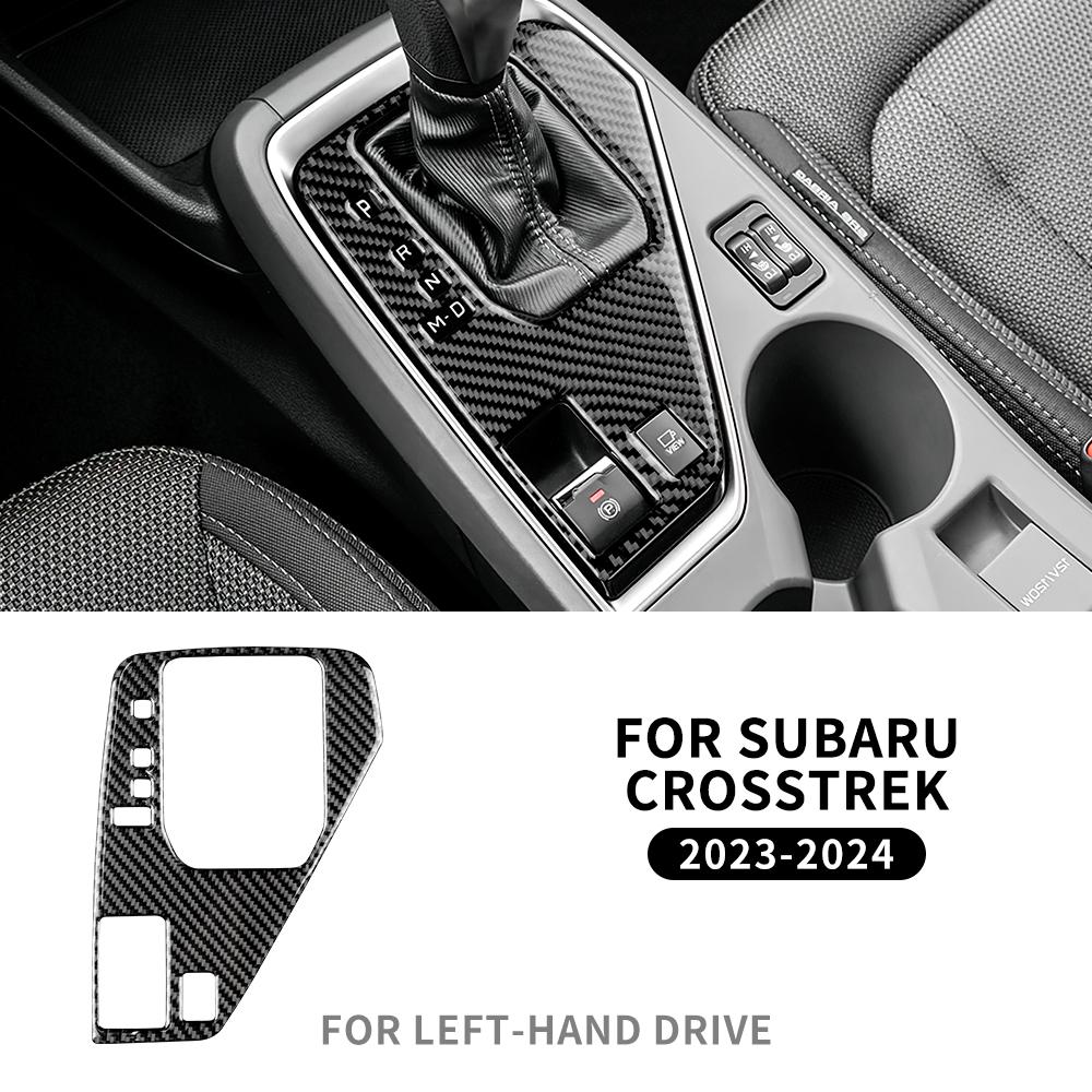 Real Soft Carbon Fiber RHD LHD Sticker For Subaru Crosstrek 2025 For Impreza 2025 Car Gear Shift Panel Interior Trim Accessories