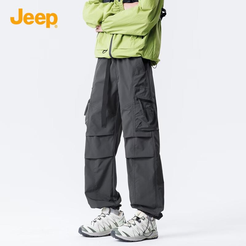 Мужские складчатые прямые брюки-карго для активного отдыха Jeep M серый
