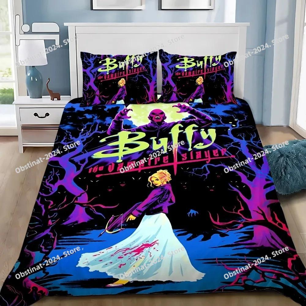 B-Buffy the Vampire Slayers Adult Bedding Set Printed Duvet Cover Pillowcase Single Double Style Queen King Size Sets