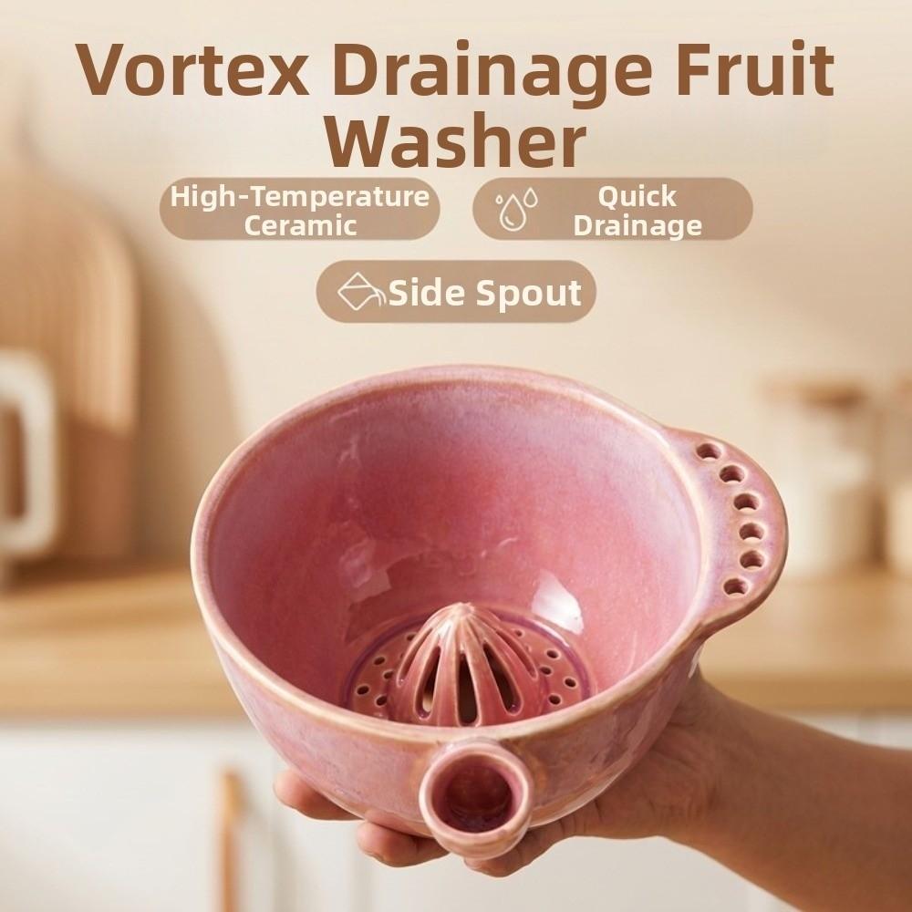 Lavatrice Automatica a Vortice in Ceramica per Frutti di Bosco Grande Capacità Rotante Autonomamente Pulitore per Frutta Alimentazione Sana