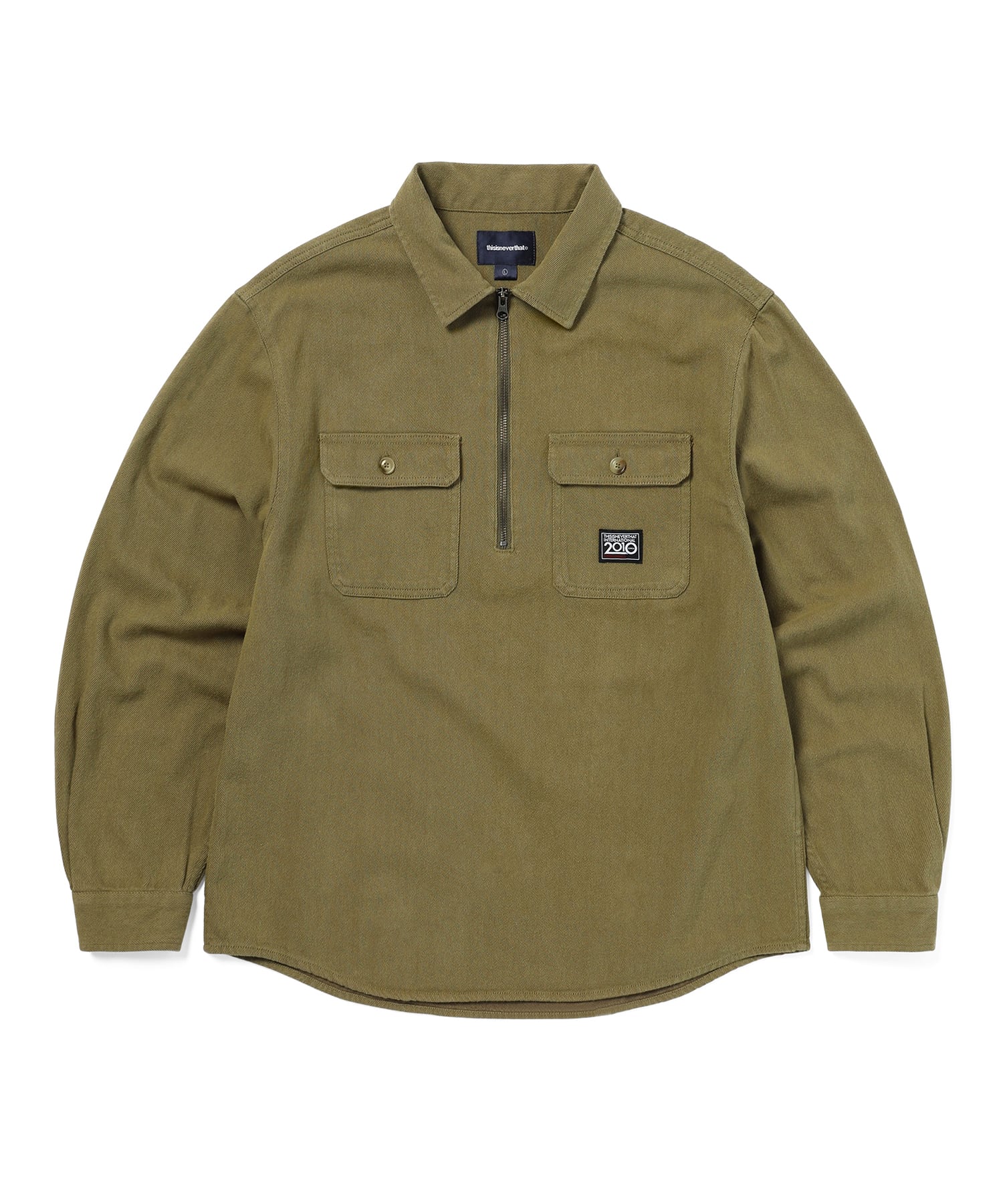 This Is Never That Half Zip Shirt Olive Xl
