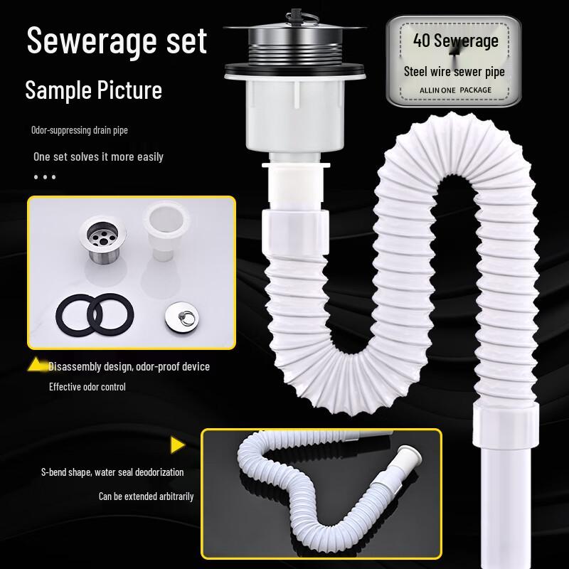 Kökskeramiskt handfat avlopp med rakt rör