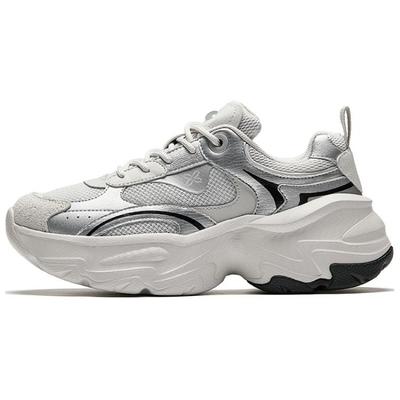 White Wei Comfortable Versatile Wear-Resistant Supportive Increased Height Low-Top Dad Shoes Women Sneaker Silver Gray 922518814-1