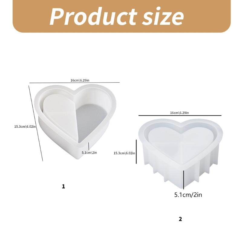 Multipurpose Heart Silicone Candle Cup Mold Epoxy Resin Crystal Flower Pots Mould Stylish Candle Holder Making Molds