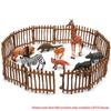 EYSCOTA 12PCS Farm Fence Toy Plastic Cowshed Paddock and Farm Animal Figures Accessories Fencing Playset for Kids Toddlers