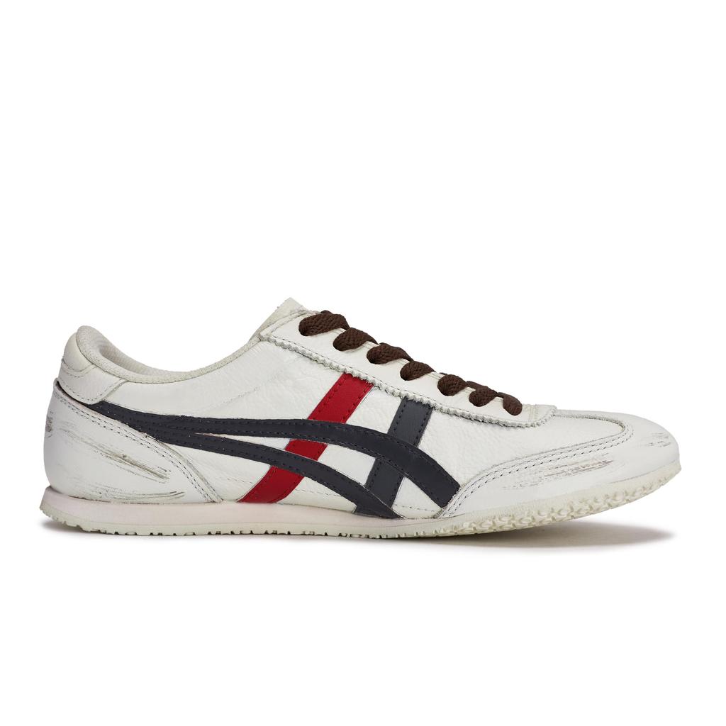Onitsuka Tiger Machu Racer 811 Manufacturing, Ripped Hand Rolled Breathable Low top Casual Shoes Unisex White Brown Red 1183B770-100(Team80-)