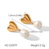Natural Freshwater Pearl Earrings, Light Luxury High-end Stainless Steel Studs, Irregular Pearl Jewelry