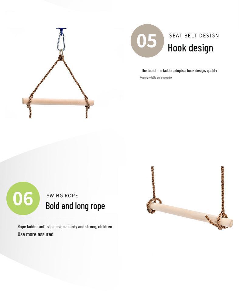 Children's Outdoor Wooden Climbing and Swing Toy - Five-Speed Amusement Equipment
