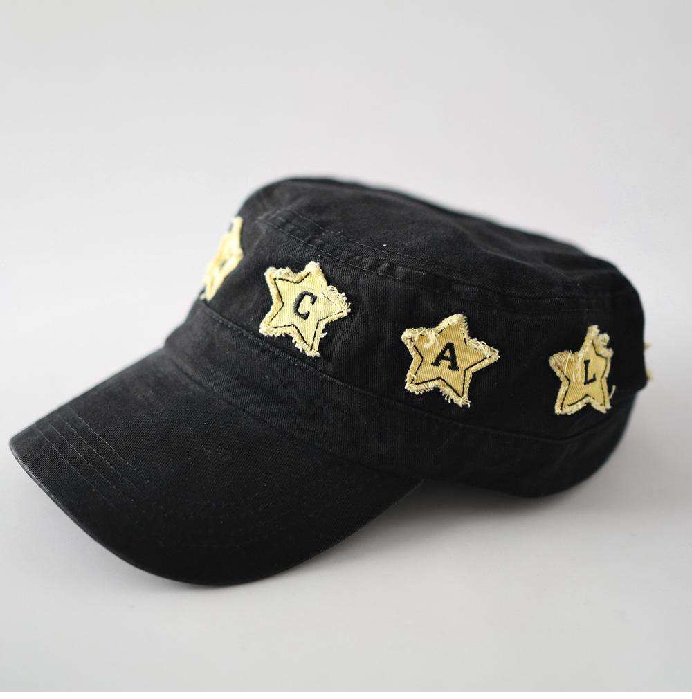 Fashion Hat appliqué faux edge five-pointed star letter embroidered baseball cap, trendy versatile niche casual sun hat for men and women