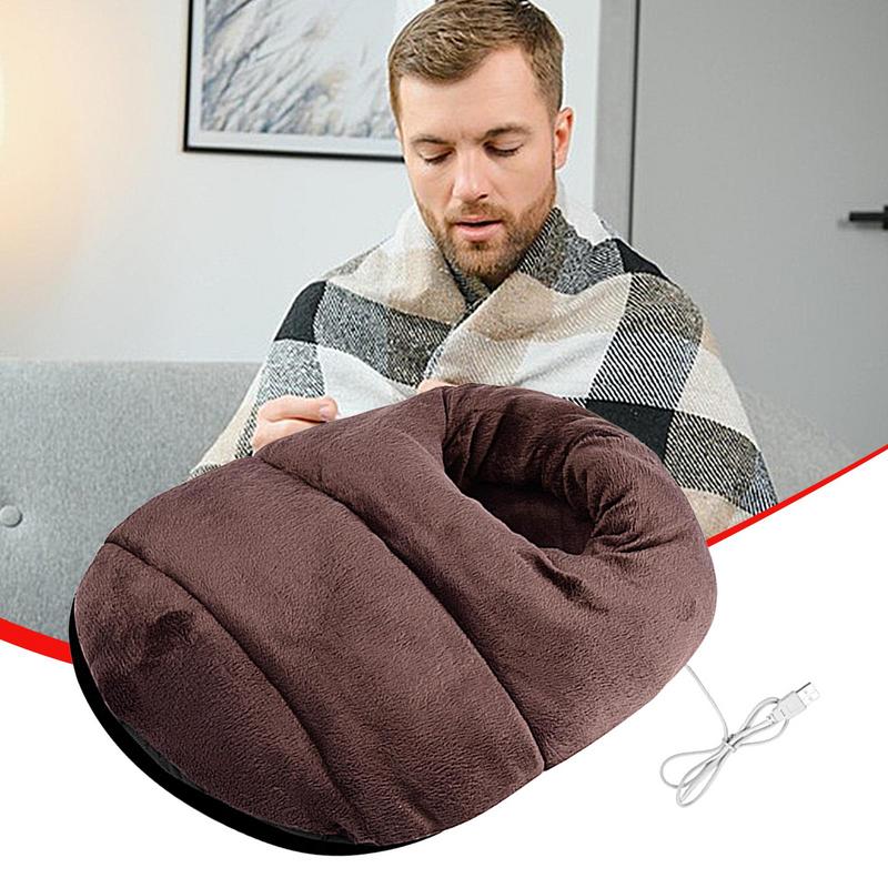 Electric Warmer For Feet USB Rapid Heating Pad For Feet Washable Foot Warmer Slippers Soft Cozy Foot Heat Wrap Winter Foot Pad