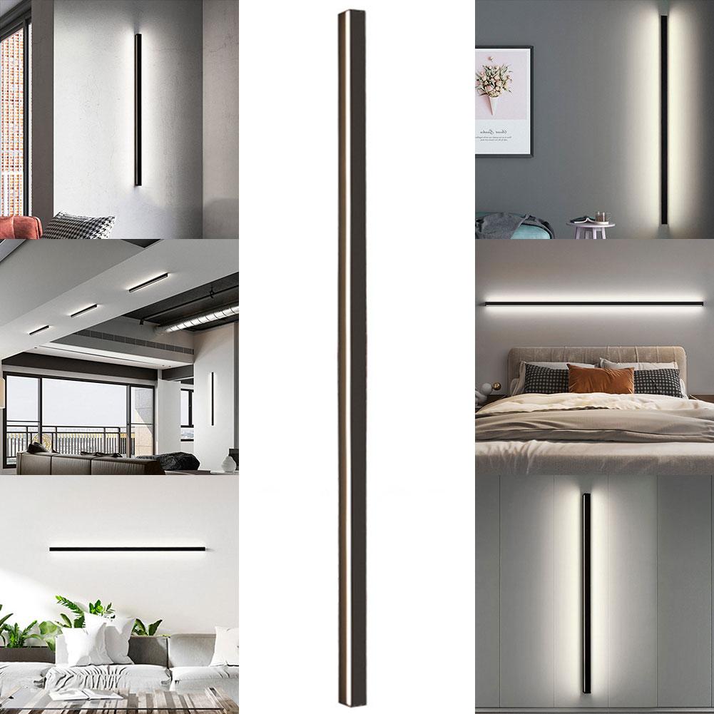 Modern LED Wall Lamp Indoor Minimalist 100cm 110V 3000K Waterproof Wall Sconce Outdoor Strip Wall Lights Decoration Lighting