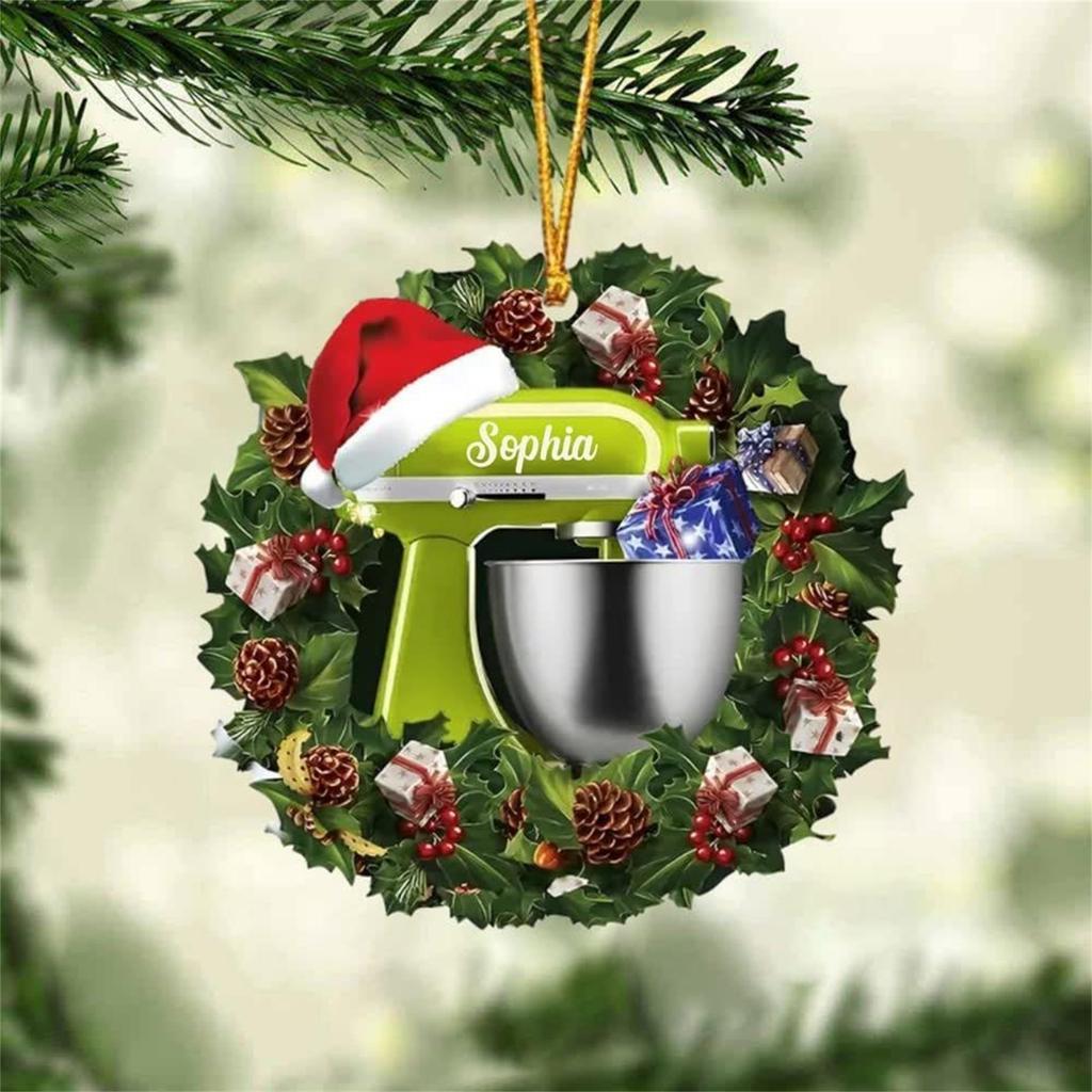 1pcs Christmas Pendant Creative Kitchen Mixer Decoration Christmas Tree Hanging Ornaments Funny Cartoon Family Home Decoration