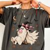 Bubblegum Swing Ghost Shirt Comfort Colors® Cute Spooky Season Tee Happy Halloween Party Top Fall Autumn Festival Pumpkin Coquette Pink Bow
