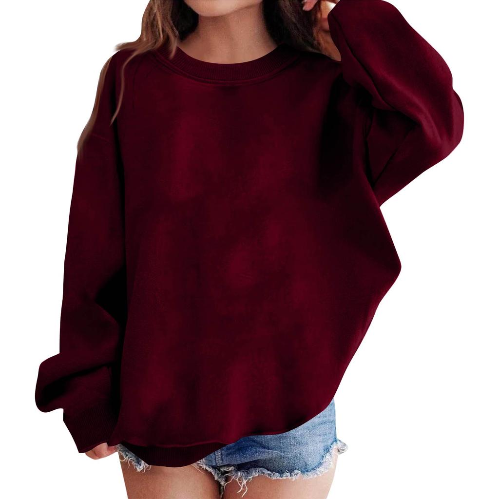 Women's Neck Long Sleeve Sweatshirt Casual Loose Fit Comfortable Pullover