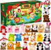 JOYFY  Christmas Advent Calendar 24 Days Countdown Advent Calendar with 24 Stuffed Animals for Xmas Gift Classroom Prizes