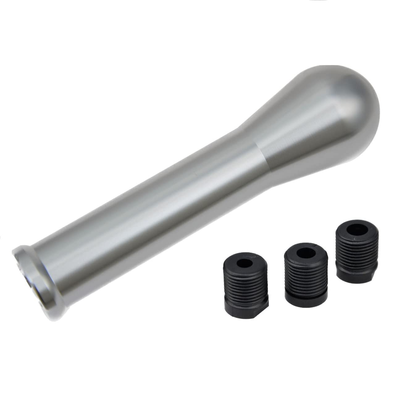 

Saariselka Shift Knob Universal Tear Barrel Barrel Round Ball Custom Adapter MT AT Aluminum Silver Black M8 M10 M12 (Silver)