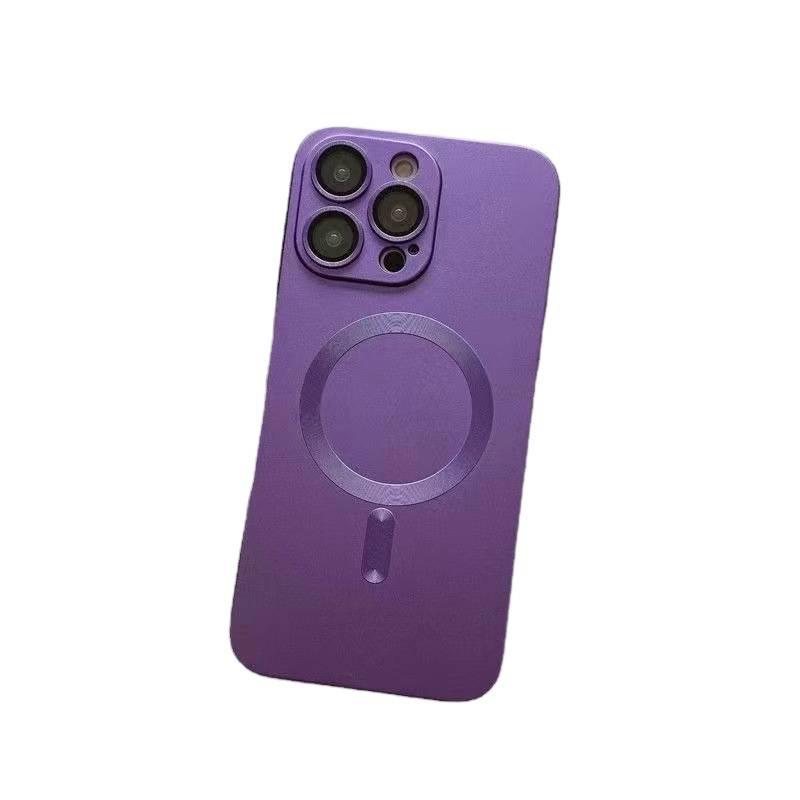 Apple 17 ProMax Metallic Magnetic Phone Case with iPhone 16 Lens Film and iPhone 14/15 Drop-Proof Protection.