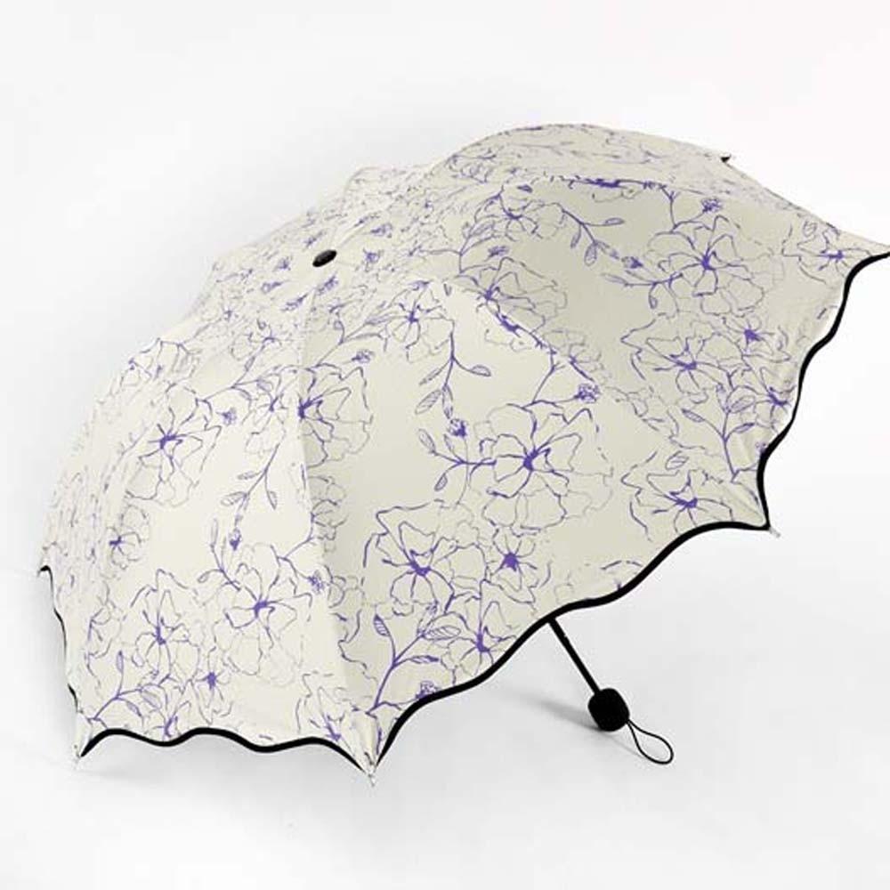 Flower Shaped Design Dual-use Folding Umbrella Lightweight anti-UV Protection Brolly  Outdoor