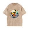 SX-37 MINISO 2026 Summer Vintage Wash  Printed Pure Cotton Shoulder Style Men's and Women's Round Neck Short Sleeved Couple T-shirt