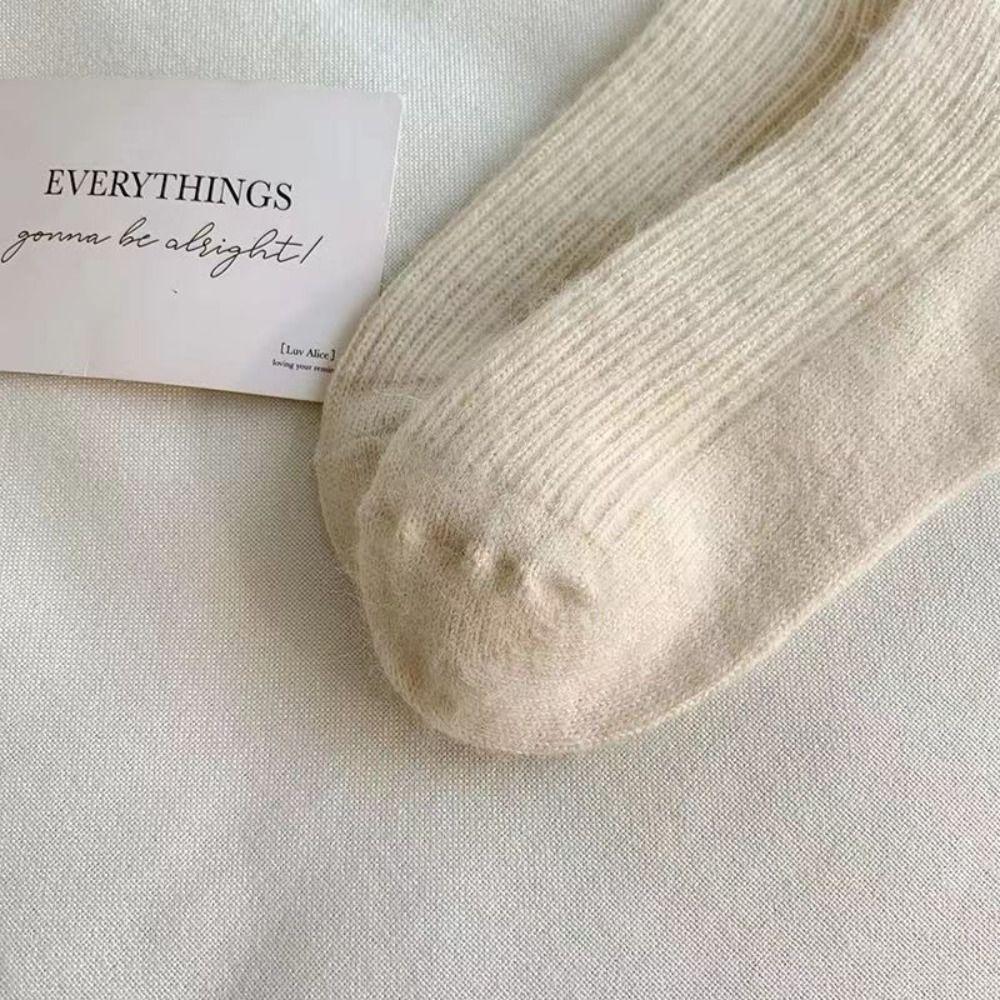 Thick Fuzzy Wool Socks Cashmere Long Socks Fashion Winter Warm Velvet Socks  For Women