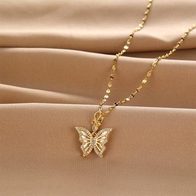 Butterfly Necklace Women'S High Value Light Luxury Trend Temperament Same Neck Chain